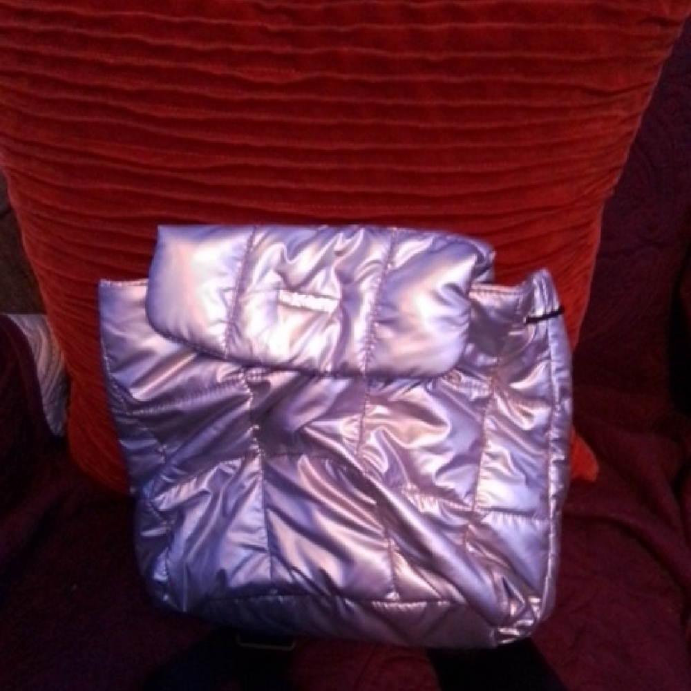 DKNY Silver Quilted Backpack